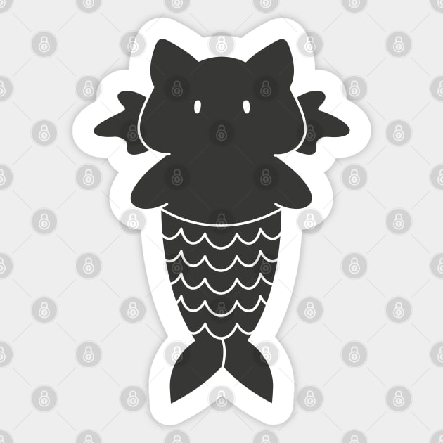 Pisces Cat Zodiac Sign (Black and White) Sticker by artdorable